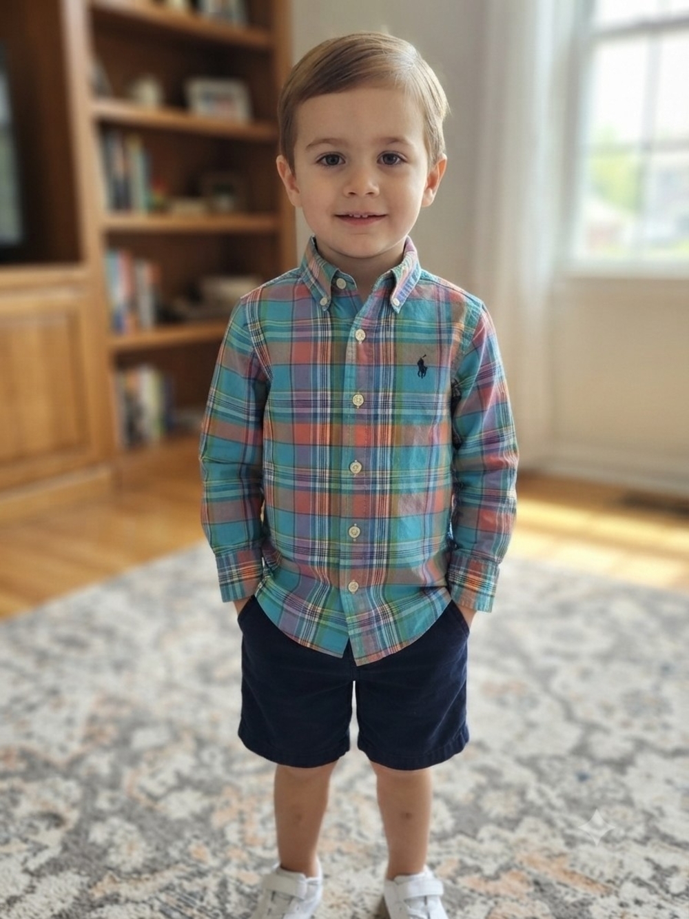 Ralph Lauren Boys' Plaid Button-Down Shirt in Multi-Color